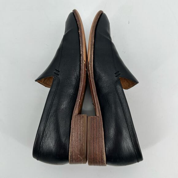 Madewell The Francis Loafer Womens 8.5 Black Leather Almond Toe Slip On Shoes - Picture 4 of 11